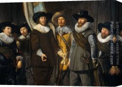Pleasant Company Canvas Paintings - The Company of Cpt. Allaert Cloeck and Lt. Lucas Jacob [detail #1] by Thomas de Keyser